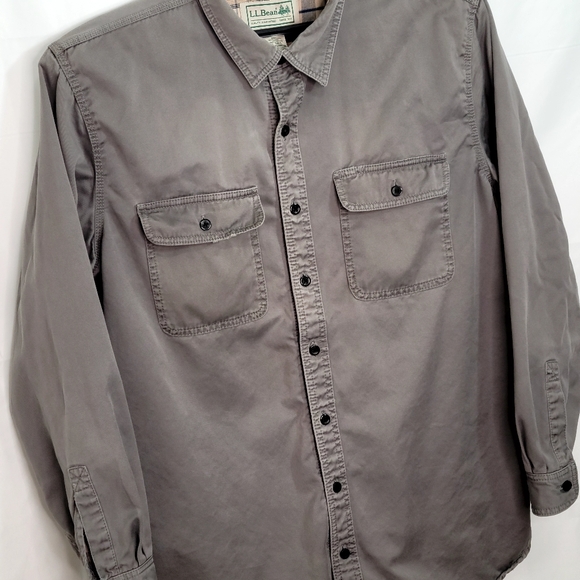 LL Bean Flannel Lined Shirt Large - Picture 9 of 13